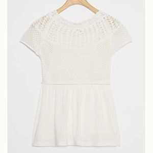 Anthropologie Meadow Crochet Babydoll Top